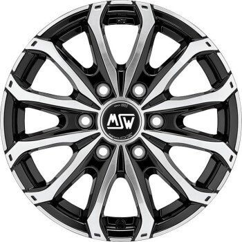 MSW 48 Van 6 Holes Gloss Black Full Polished 6,5x16 6x120 ET50 CB74,5 60° 1350 kg